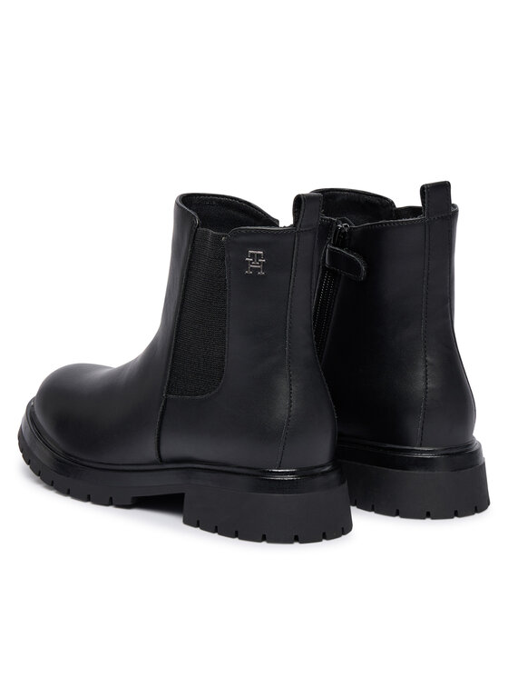 Tommy Hilfiger Botki Tommy Hilfiger Chelsea Boot T3A5-34152-1355 D Czarny