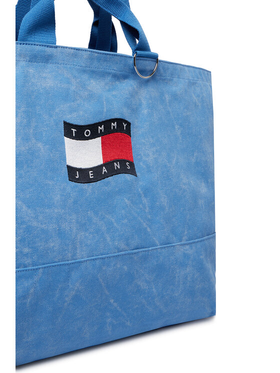 Tommy Jeans Borsetta Tommy Jeans Wavy Flag Canvas Tote Bag AW0AW18466 Blu