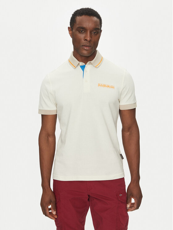 Napapijri Napapijri Polo marškinėliai E-Zeri NP0A4ID4 Écru Regular Fit