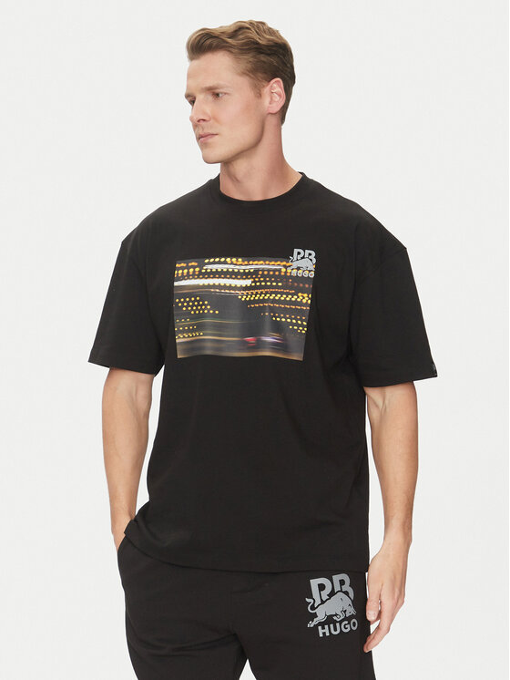 HUGO HUGO Футболка Daveley_RB 50545125 Чорний Regular Fit