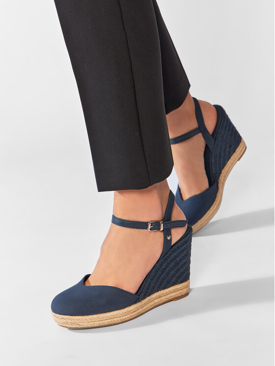 Tommy Hilfiger Espadrillas Tommy Hilfiger Basic Closed Toe High Wedge FW0FW04786 Blu scuro