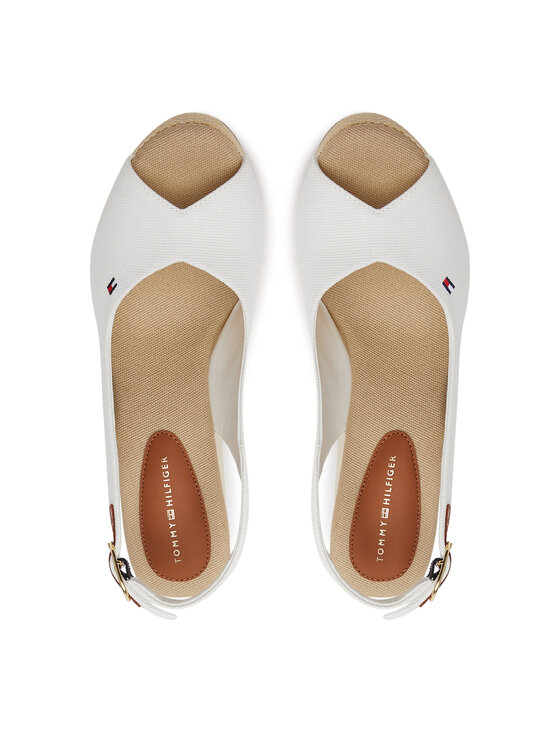 Tommy Hilfiger Espadrilky Tommy Hilfiger Flag High Wedge Espad Slingback FW0FW08597 Biela