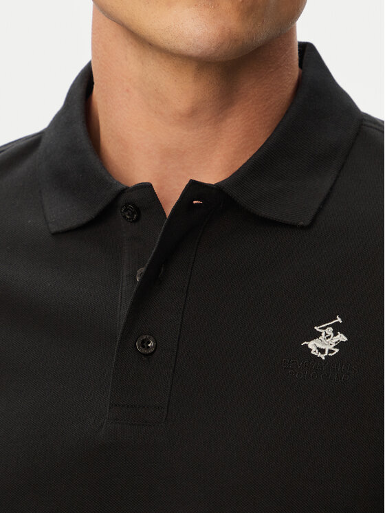 Beverly Hills Polo Club Beverly Hills Polo Club Поло P-SS26M-P424125 Чорний Regular Fit