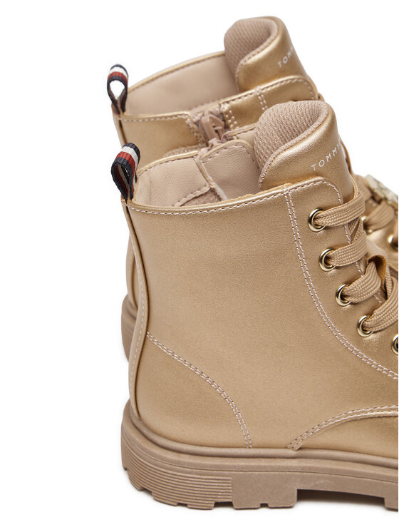 Tommy Hilfiger Īsie zābaki Tommy Hilfiger T1A5-33562-0376 S Zelta