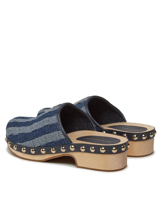 Tommy Hilfiger Klompe Tommy Hilfiger Denim Contrast Clog FW0FW07410 Tamnoplava