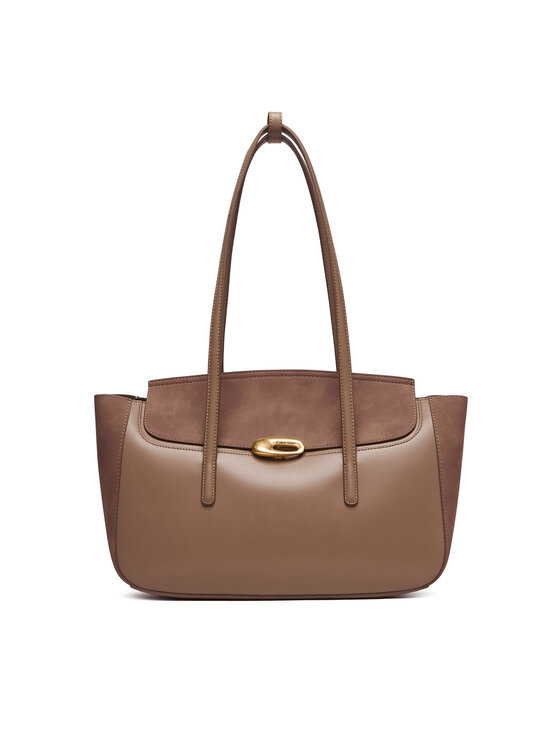 Calvin Klein Torebka Calvin Klein Hardware Brushed Flap Tote Bag LV04F3336G Beżowy