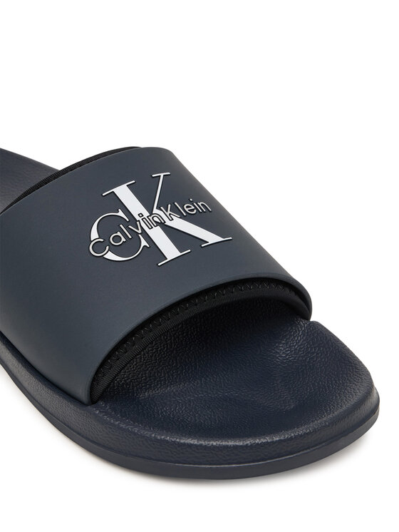 Calvin Klein Natikači Calvin Klein Ess Slide Rubber Neoprene HM0HM02229 Mornarsko modra