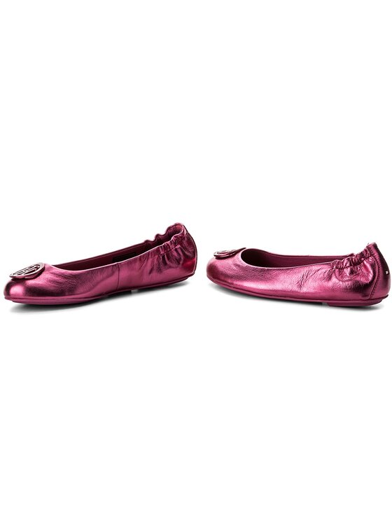 Tommy Hilfiger Balerini Tommy Hilfiger Flexible Leather Ballerina FW0FW02780 Roz