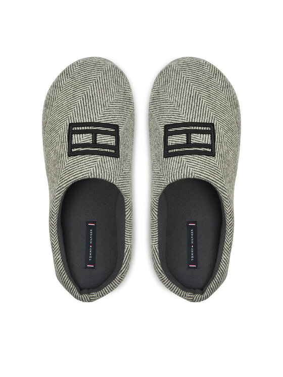 Tommy Hilfiger Papuci de casă Tommy Hilfiger Flag Herringbone House Shoe FM0FM05304 Gri