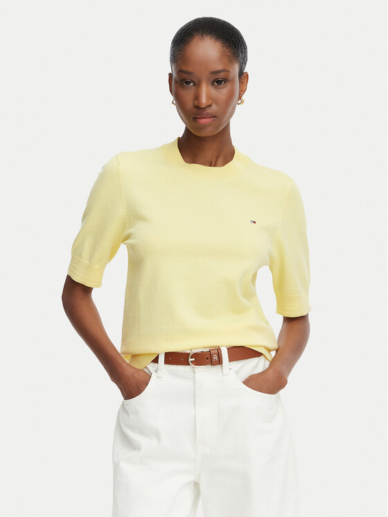Tommy Hilfiger Tommy Hilfiger Πουλόβερ WW0WW49705 Ανοιχτό κίτρινο Regular Fit