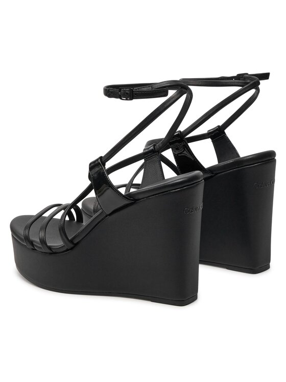 Calvin Klein Сандали Calvin Klein Wedge Sandal 70 Lth HW0HW01952 Черен