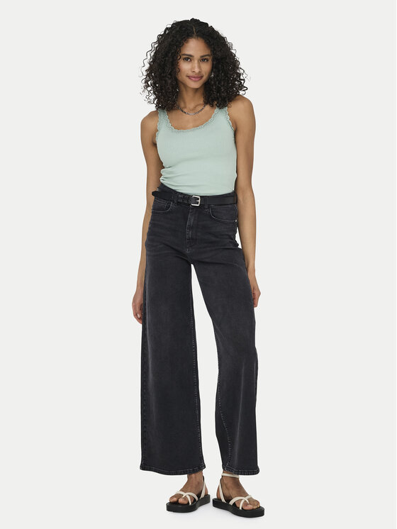 ONLY ONLY Top Sara 15345994 Verde claro Slim Fit