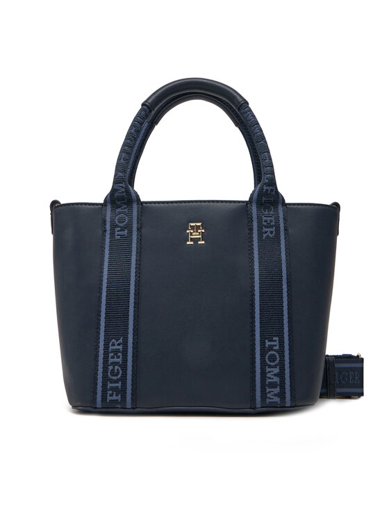 Tommy Hilfiger Geantă Tommy Hilfiger Th Logotape Mini Tote AW0AW17201 Bleumarin