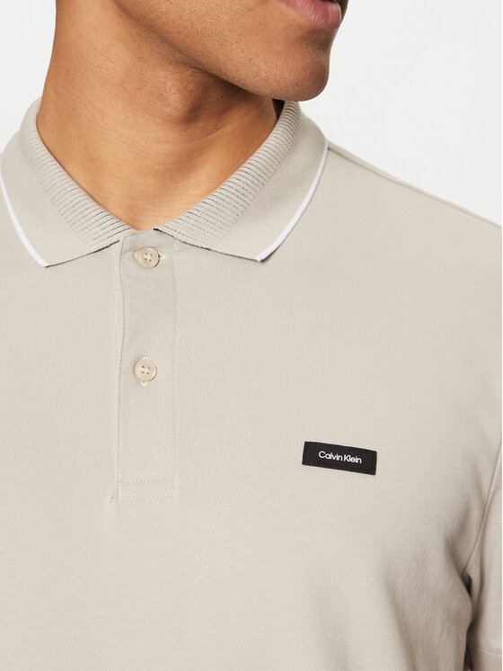 Calvin Klein Calvin Klein Pólóing K10K114141 Bézs Regular Fit
