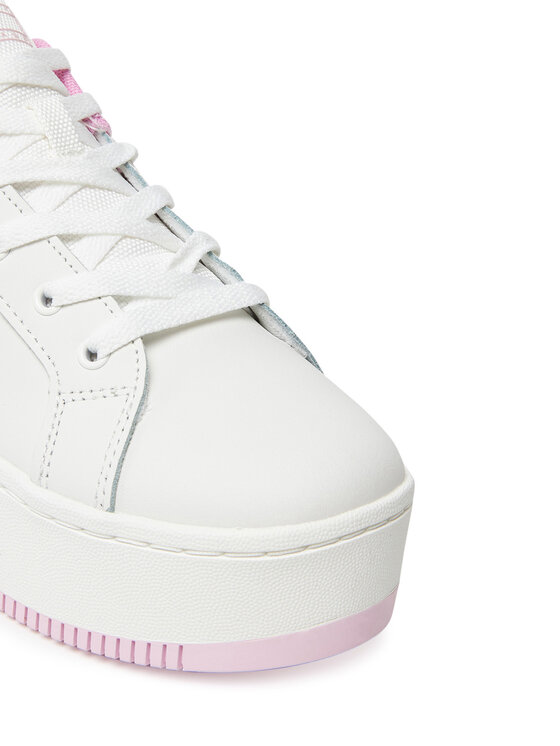 Tommy Jeans Sneakersy Tommy Jeans Tjw Flatform Patent Sneaker EN0EN02864 Écru