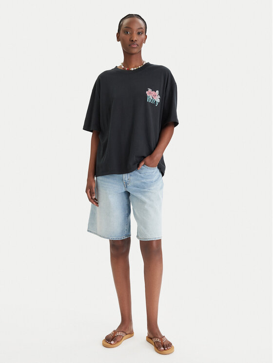 Roxy Roxy Camiseta Talloversize Washed ERJZT06081 Negro Oversize