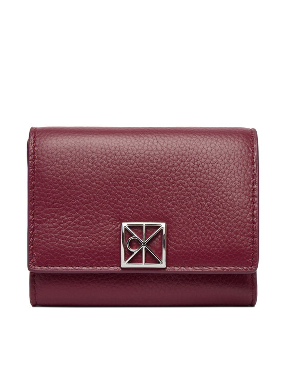 Calvin Klein Портфейл Calvin Klein Emblem Hw Pebble Trifold W/Zip LV04F1128G Бордо