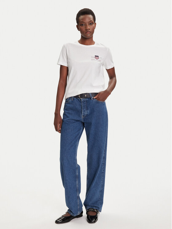 Gant Gant Camiseta Bisiklet Yaka 4200277 Blanco Regular Fit