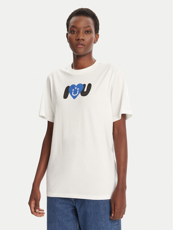 HUGO HUGO Camiseta Vintage 50545053 Écru Loose Fit