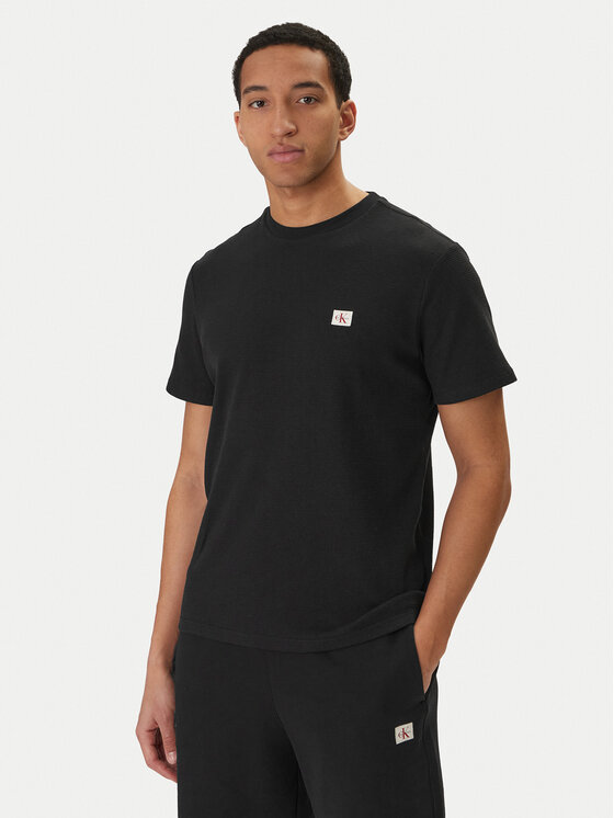 Calvin Klein Jeans Calvin Klein Jeans Camiseta Waffle Badge LV04RD008G Negro Regular Fit