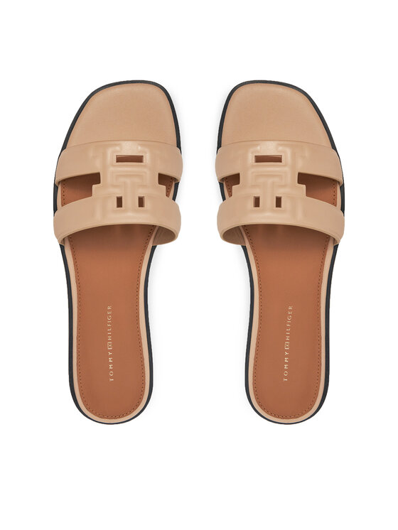 Tommy Hilfiger Šlepetės Tommy Hilfiger Th Logo Strap Mule FW0FW08671 Smėlio