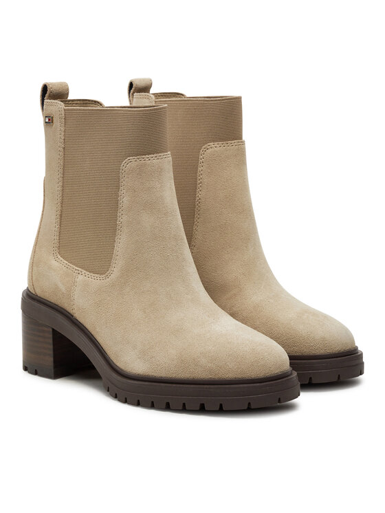 Tommy Hilfiger Členková obuv s elastickým prvkom Tommy Hilfiger FW0FW08429 Béžová