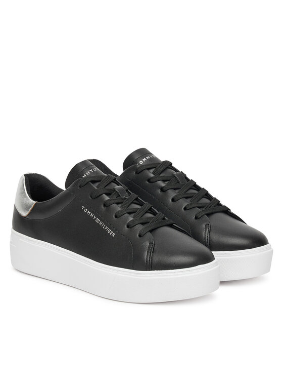 Tommy Hilfiger Laisvalaikio batai Tommy Hilfiger Essential Platform Court Sneaker FW0FW08756 Juoda