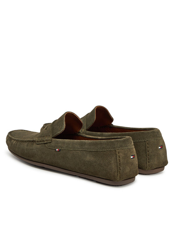 Tommy Hilfiger Mokasinke Tommy Hilfiger Casual Hilfiger Suede Driver FM0FM04998 Zelena
