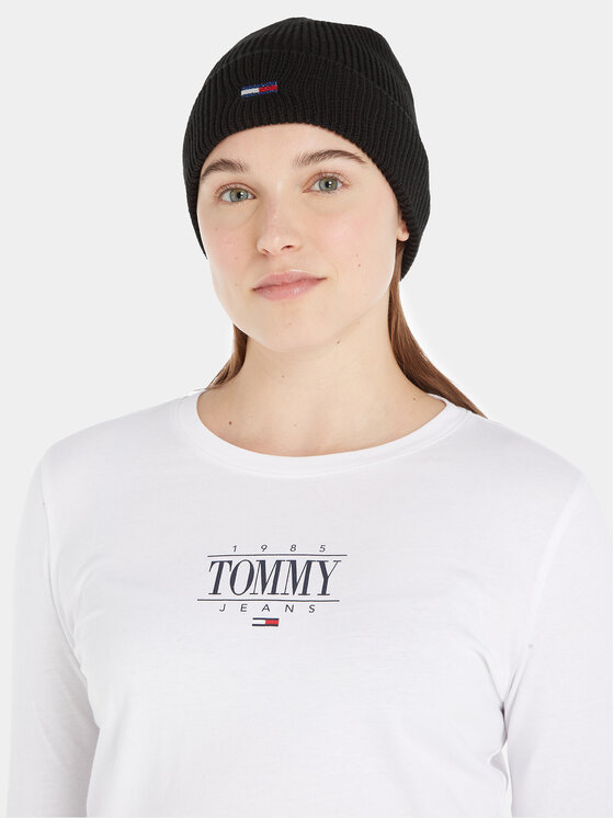 Tommy Jeans Cepure Tommy Jeans Tjw Flag Beanie AW0AW15474 Melns