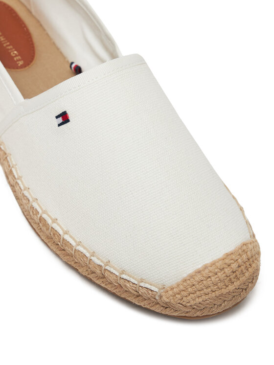 Tommy Hilfiger Espadrilky Tommy Hilfiger Flag Canvas Espadrille FW0FW08541 Écru