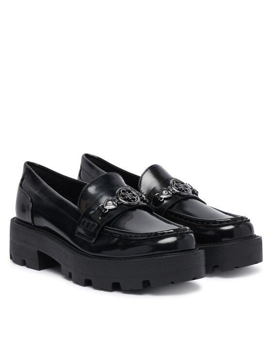 Guess Loaferek Guess FLFYAA ELE14 Fekete