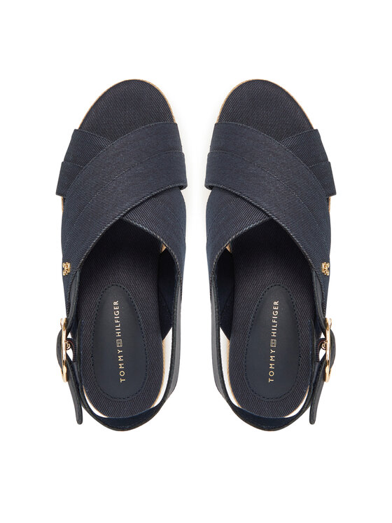 Tommy Hilfiger Espadrile Tommy Hilfiger Denim Espadrille Platform Sandal FW0FW08669 Mornarsko modra