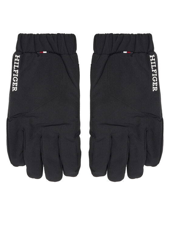 Tommy Hilfiger Pánské rukavice Tommy Hilfiger Th Monotype Quilt AM0AM12829 Černá