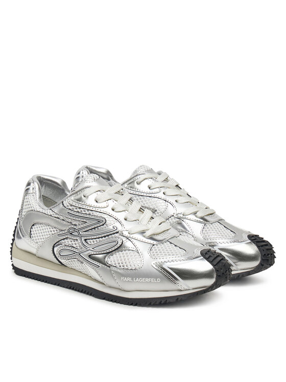KARL LAGERFELD Sneakersy KARL LAGERFELD Velocette KL63925 Srebrny