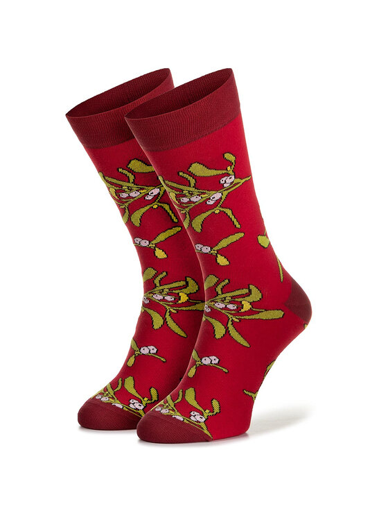Cup of Sox Довгі шкарпетки Cup of Sox Kiss Under The Mistletoe Червоний