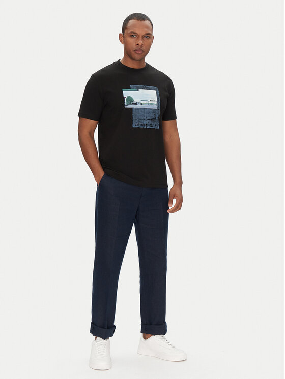 BOSS BOSS Футболка Te_Ontheway 50539180 Чорний Regular Fit