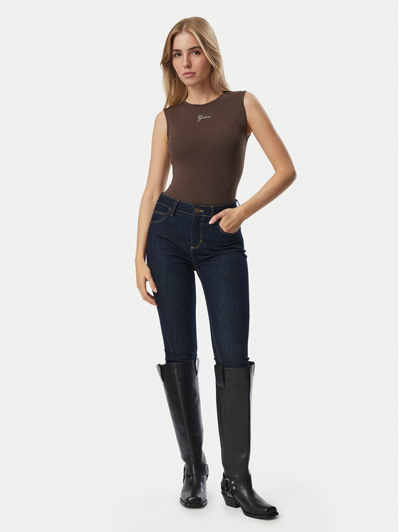 Guess Guess Top W6YP17 K3881 Marrón Regular Fit