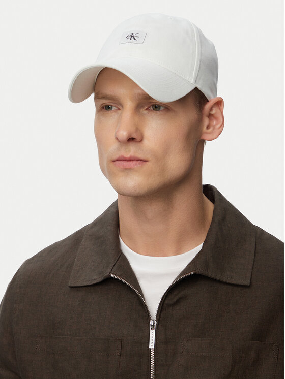 Calvin Klein Cappellino Calvin Klein Monologo Woven Patch Bb Cap LV04D5077G Bianco