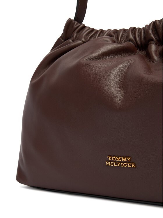 Tommy Hilfiger Bolso Tommy Hilfiger Soft Leather Shoulder Bag AW0AW18307 Guinda/burdeos