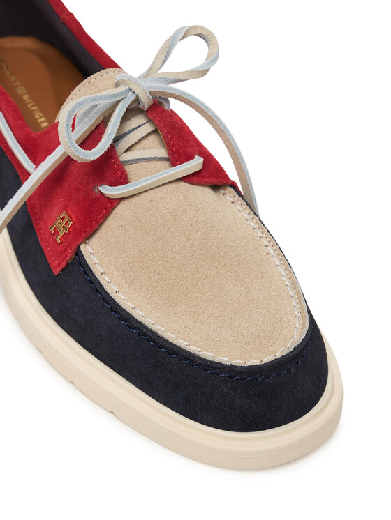 Tommy Hilfiger Mokasīni Tommy Hilfiger Light Suede Boat Shoe FW0FW09337 Tumši zils