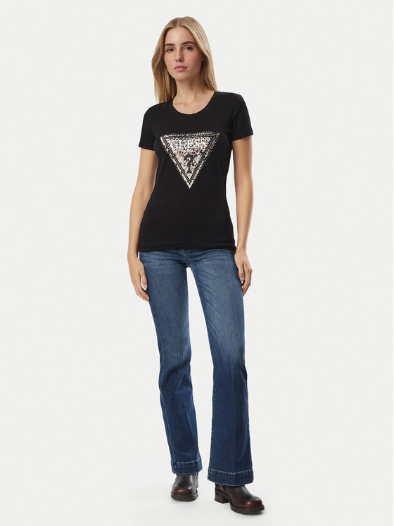 Guess Guess Camiseta W6BI26 K6047 Negro Regular Fit