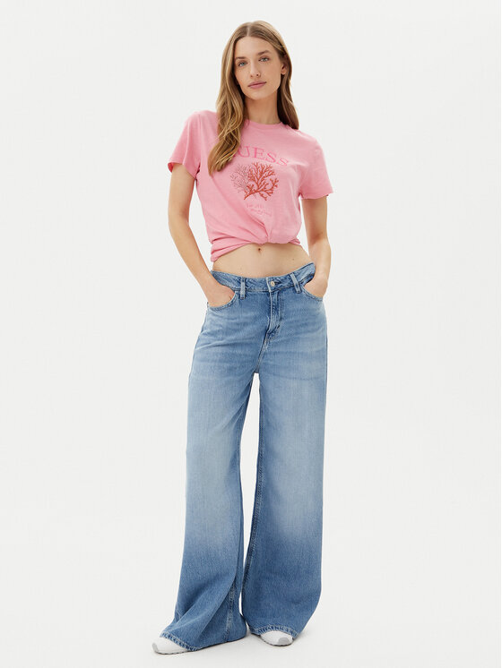 Guess Guess Футболка E5GI03 K8G01 Рожевий Regular Fit