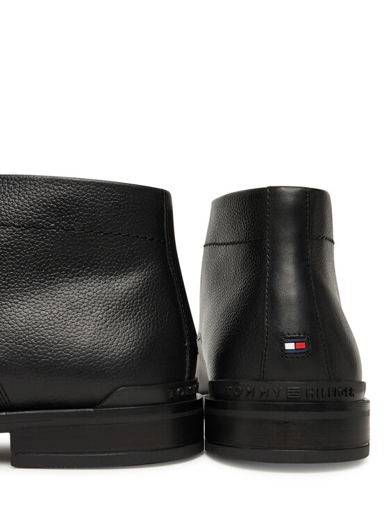 Tommy Hilfiger Μποτίνια Tommy Hilfiger Corporate Hilfiger Lth Boot FM0FM05697 Μαύρο