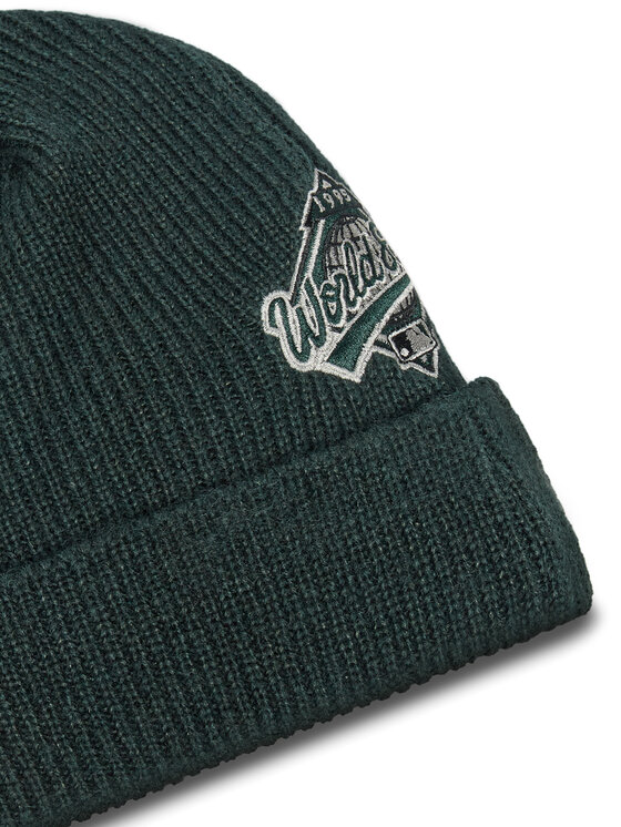 New Era Шапкa New Era Atlanta Braves World Series Patch Cuff Knit Beanie 60580730 Зелений