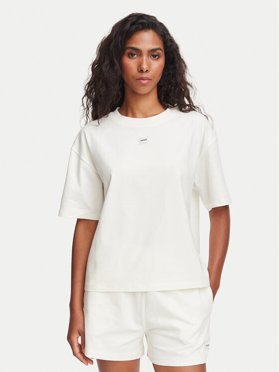 HUGO HUGO Camiseta Signature 50556807 Crema Regular Fit