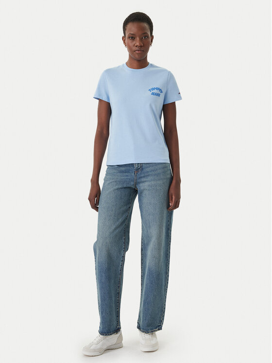 Tommy Jeans Tommy Jeans Camiseta Bubble Logo DW0DW22310 Celeste Regular Fit