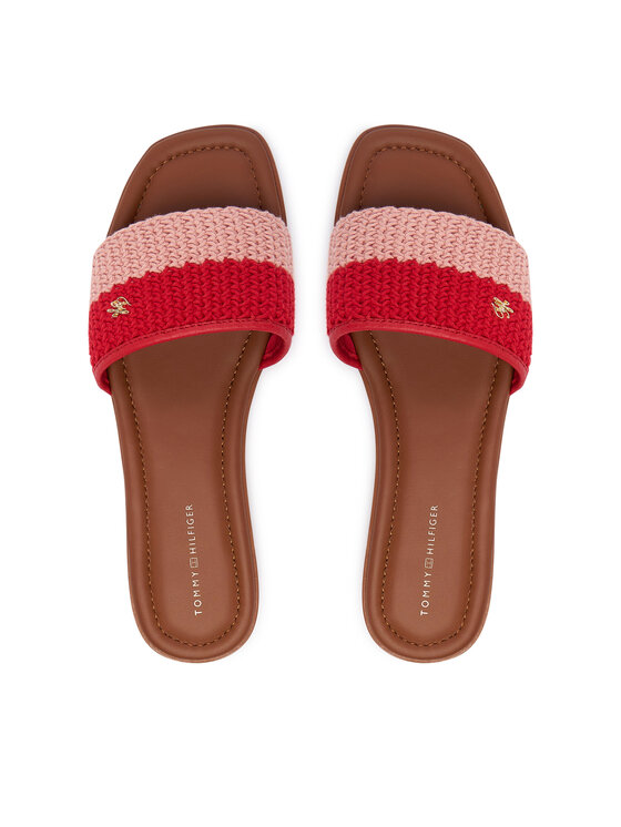 Tommy Hilfiger Klapki Tommy Hilfiger Th Flat FW0FW09513 Czerwony
