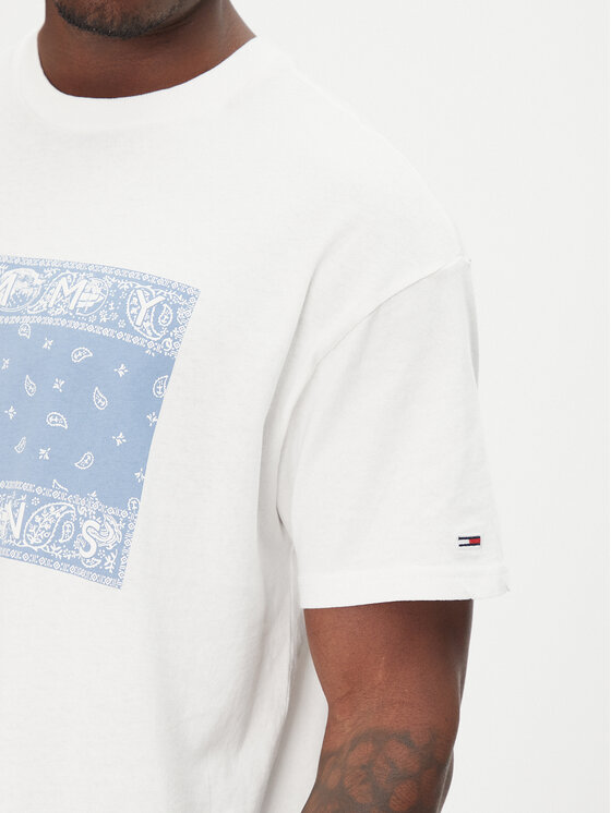Tommy Jeans Tommy Jeans Majica Paisley Flag DM0DM20810 Écru Relaxed Fit