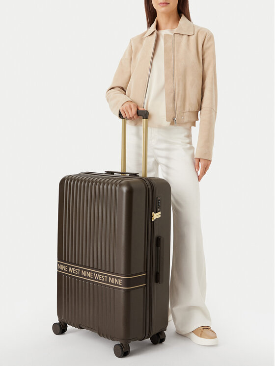 Nine West Walizka duża Nine West CEO-NW-L-001-10 Brązowy ciemny