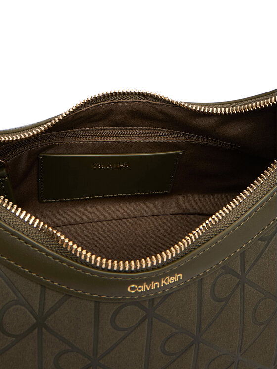Calvin Klein Torebka Calvin Klein Emblem Aop Sueded Shoulder Bag LV04F3880G Zielony ciemny